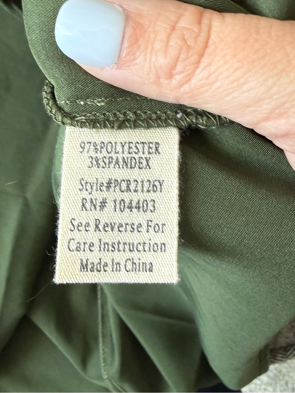 Flower & Feather Olive Green Ruffle Neck Blouse Size 1XL - Picture 7 of 8